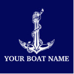 Name des Vintagen Ankerboots Freistehende Fotoskulptur<br><div class="desc">Vintages Design für den Anker-Seilbahnnamen für Bootliebhaber.</div>