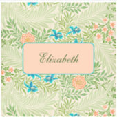 Name des Vintagen Blumenmusters Aufkleber (Vorderseite)