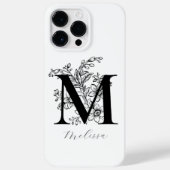 Name des Vintagen Botanischen Monogramms Case-Mate iPhone Hülle (Rückseite)