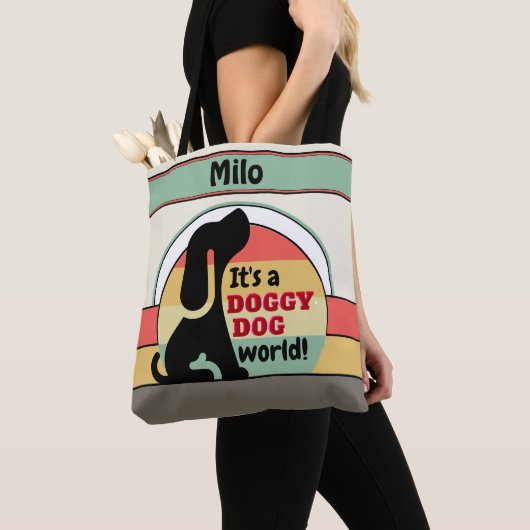 Name des Vintagen Hundes Tasche (Von Nahem)
