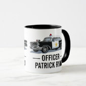 Name des Vintagen Polizeiautos Tasse (VorderseiteRechts)