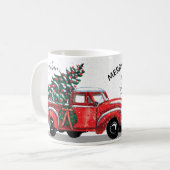 Name des Vintagen Rotlastwagens Kaffeetasse (Vorderseite Links)