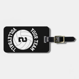 Name des Volleyball-Teams, Spielernummer und Farbe Gepäckanhänger