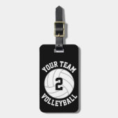 Name des Volleyball-Teams, Spielernummer und Farbe Gepäckanhänger (Vorderseite vertikal)