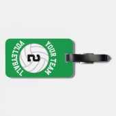 Name des Volleyball-Teams, Spielernummer und Farbe Gepäckanhänger (Rückseite horizontal)