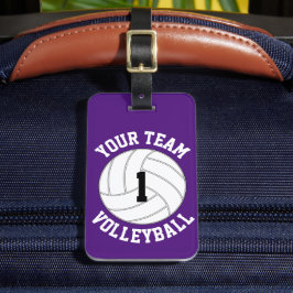 Name des Volleyball-Teams, Spielernummer und Farbe Gepäckanhänger