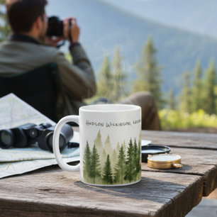 Name des Waldabenteuers auf Kaffeetasse