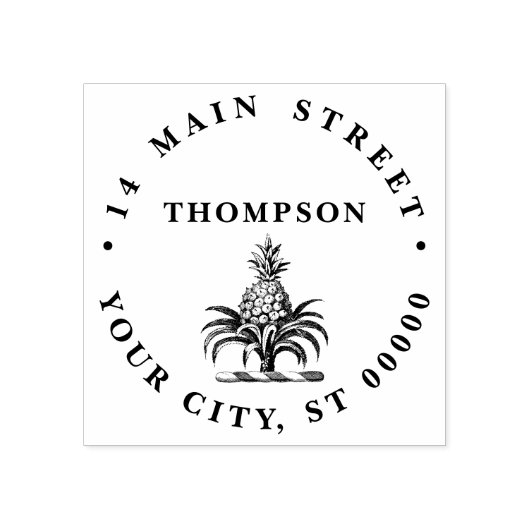 Name des Wappen des Preppy Heraldic Pineapers Gummistempel (Prägung)