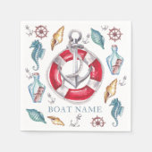 Name des Wasserfarbenboots Personalisiert Serviette (Vorderseite)