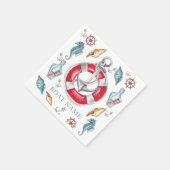 Name des Wasserfarbenboots Personalisiert Serviette (Ecke)