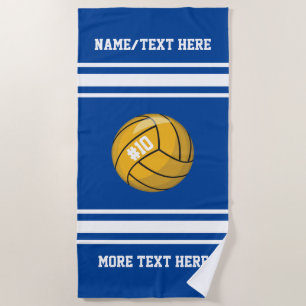 Name des Water Polo Ball Team Player Nr. Custom Be Strandtuch