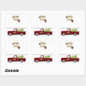 Name des Weihnachtsbanners Abzeichen Karierter Par Quadratischer Aufkleber (Blatt)