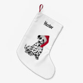 Name des WeihnachtsDalmatiners Kleiner Weihnachtsstrumpf (Vorderansicht (hängend))