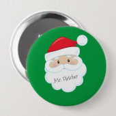 Name des Weihnachtsmanns im Bart-Button Button (Vorne & Hinten)