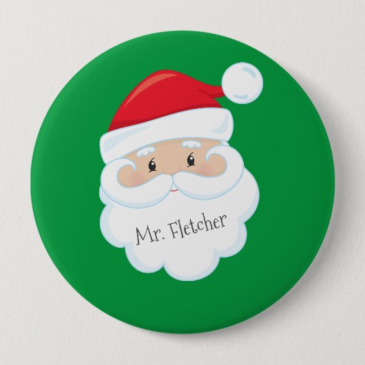 Name des Weihnachtsmanns im Bart-Button Button (Vorderseite)