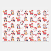 Name des Weihnachtspenguins Geschenkpapier Set (Vorderseite)