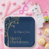 Name des Weihnachtsschreibers für Navy Blue und Go Pappteller (Party)