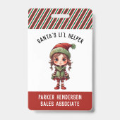 Name des Weihnachtswerkstätten-Party Ausweis (Vorderseite)