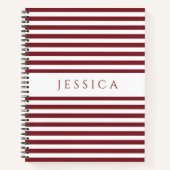 Name des Weinguts Rot und Weiß Streifen Notizblock (Vorderseite)