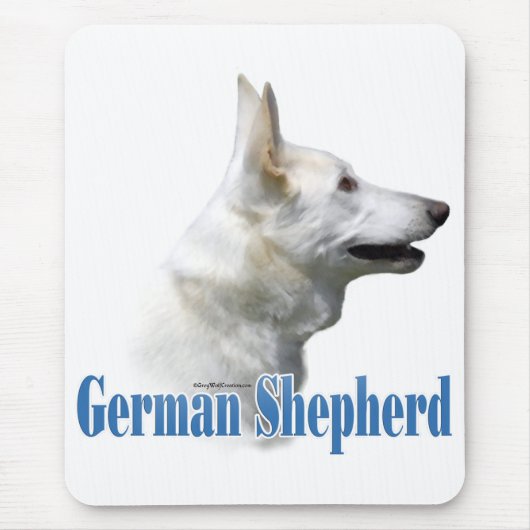 Name des Weißdeutschen Schäferhirten Mousepad (Vorne)