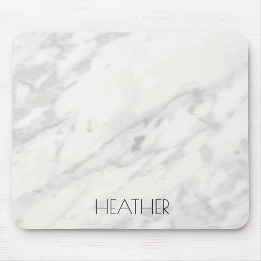 Name des weißen Marmor Custom Elegant Mousepad (Vorne)