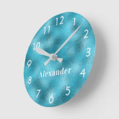 Name des weißen Monogrammes Runde Wanduhr (Winkel)