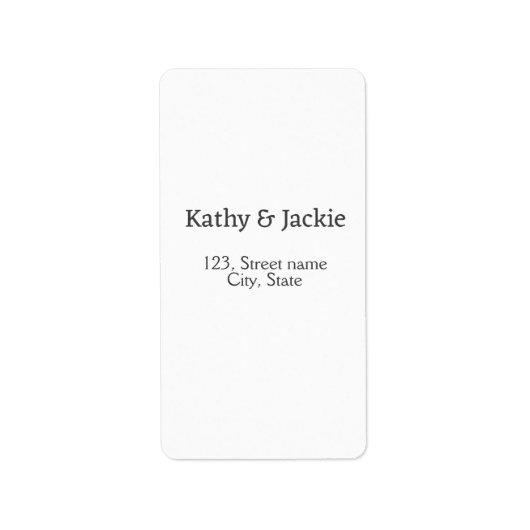 Name des weißen Pärchens Stadt Staat Adressaufkleber (Vorne)