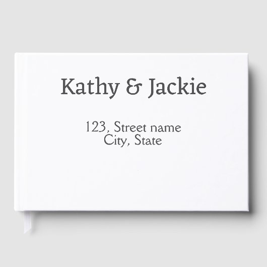 Name des weißen Pärchens Stadt Staat Gästebuch (Vorderseite)