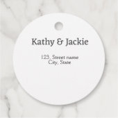 Name des weißen Pärchens Stadt Staat Geschenkanhänger (Rückseite)