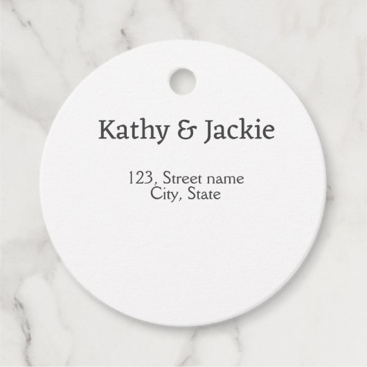 Name des weißen Pärchens Stadt Staat Geschenkanhänger (Vorderseite)