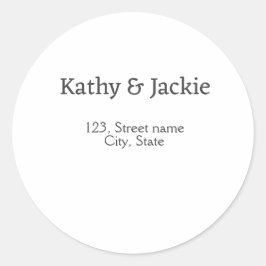 Name des weißen Pärchens Stadt Staat Runder Aufkleber