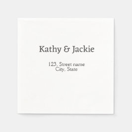 Name des weißen Pärchens Stadt Staat Serviette