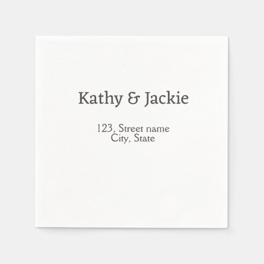 Name des weißen Pärchens Stadt Staat Serviette (Vorderseite)