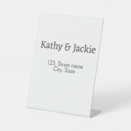 Name des weißen Pärchens Stadt Staat Sockelschild