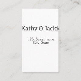 Name des weißen Pärchens Stadt Staat Visitenkarte