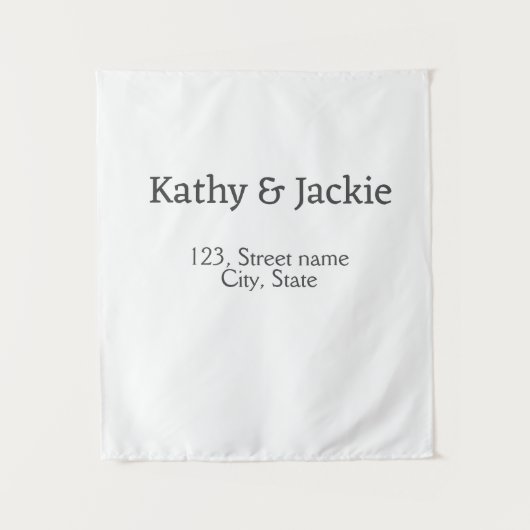 Name des weißen Pärchens Stadt Staat Wandteppich (Vorderseite)