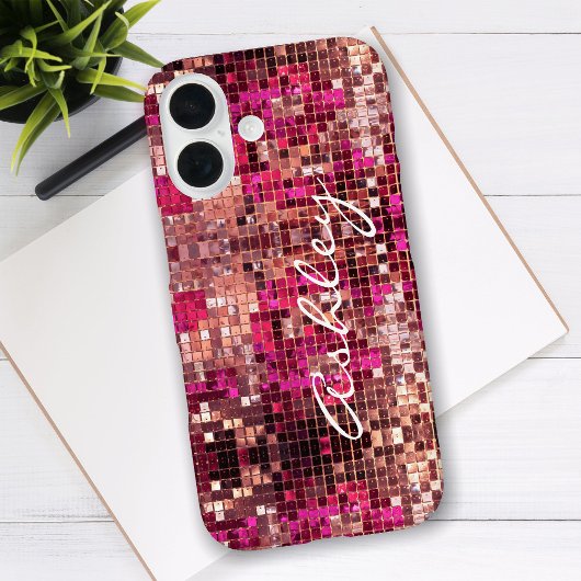 Name des weißen Skripts auf Glitzer Case-Mate iPhone Hülle