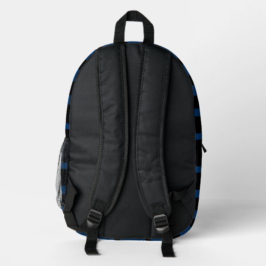 Name des Werbeaktion-Unternehmens Streifen Blue Bl Bedruckter Rucksack (Rückseite)