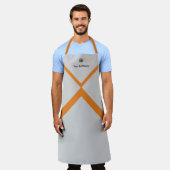 Name des Werbeunternehmens Orange Accents Gray Schürze (Getragen)