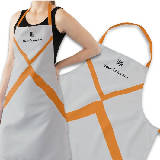 Name des Werbeunternehmens Orange Accents Gray Schürze