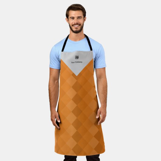 Name des Werbeunternehmens Orange & Gray Schürze (Getragen)