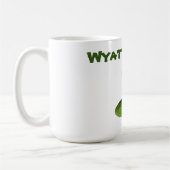 Name des Wyatt mit Fox Terrier, Tasse des Kaffees (Links)