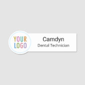 Name des Zahnarztes Button Magnetfeld-Logo (Vorderseite)