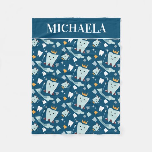 Name des Zahnarztmusters des Zahnarztes niedlich Fleecedecke (Vorderseite)