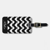 Name des Zickzack Streifen Gepäckanhänger (Vorderseite horizontal)