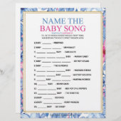 Name dieses Baby-Liedes [Blumenwasser-Farben] Briefbogen (Vorne/Hinten)