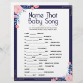 Name dieses Babyliedes [Blumenrahmen] Briefbogen (Vorne/Hinten)