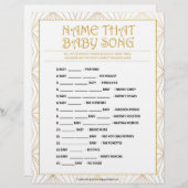 Name dieses Babyliedes [Goldene Linien] Briefbogen (Vorne/Hinten)