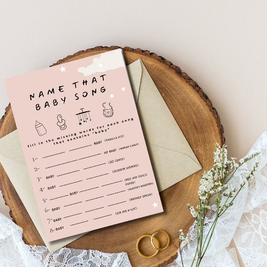 Name dieses Babyliedes Rustikales Baby-Dusche-Spie Einladung