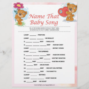Name dieses Babyliedes [Teddy Bears] Briefbogen